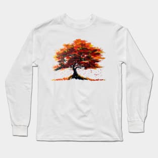 Red Autumn Tree Long Sleeve T-Shirt